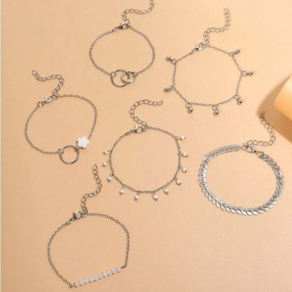 ⚠️Clearance 6 pcs Set Of Silver Bracelets - Picture 3 of 3